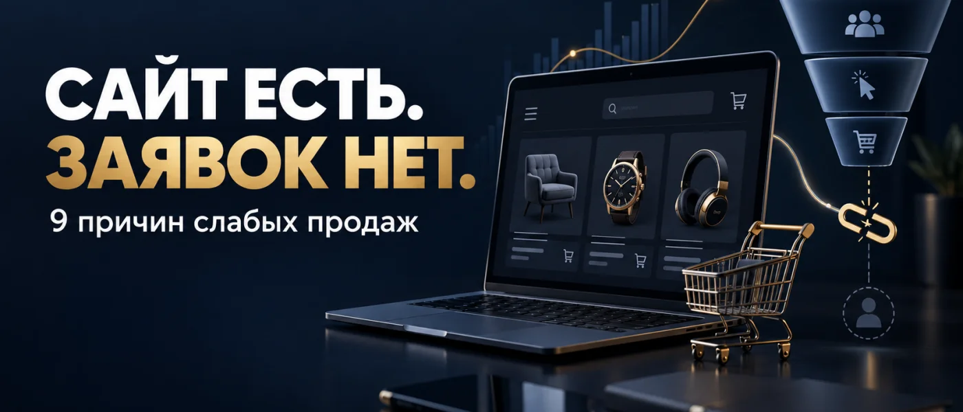 Владелец интернет-магазина анализирует причины отсутствия заявок